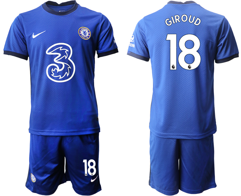 Men 2020-2021 club Chelsea home #18 blue Soccer Jerseys